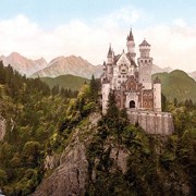 Castillo-De-Neuschwanstein-El-Castillo-De-Cuento-De-Hadas-Circa-1900-2-Partes-Pster-Fotomural-240-x-180cm-0