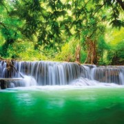 Fotomural-Paraso-Cascada-en-la-selva-Fotomural-ro-en-la-selva-Kanchanaburi-Tailandia-Si-Sawat-XXL-decoracin-mural-GREAT-ART-0