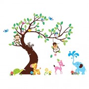 Soledi189-x-143cm-Grande-Pegatinas-Adhesivos-vinilos-decorativos-pared-animales-de-zoo-rbol-Removible-para-sala-de-estar-dormitorio-infantil-0