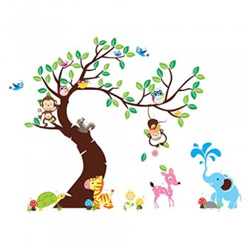Soledi189-x-143cm-Grande-Pegatinas-Adhesivos-vinilos-decorativos-pared-animales-de-zoo-rbol-Removible-para-sala-de-estar-dormitorio-infantil-0