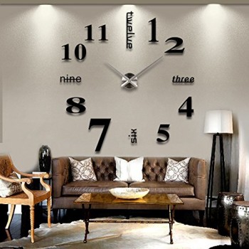 Reloj-de-Pared-3D-con-Nmeros-Adhesivos-DIY-0